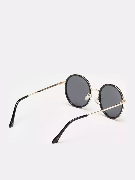 Cosselie Ghent Woman Sunglasses With Black Metallic Frame And Black Polarized Lens