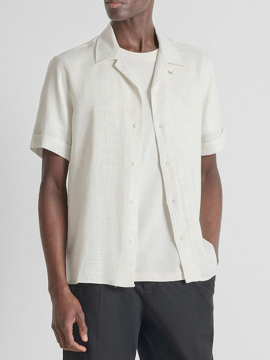 Antony Morato Shirt Λινό Πουκάμισο Εκρού