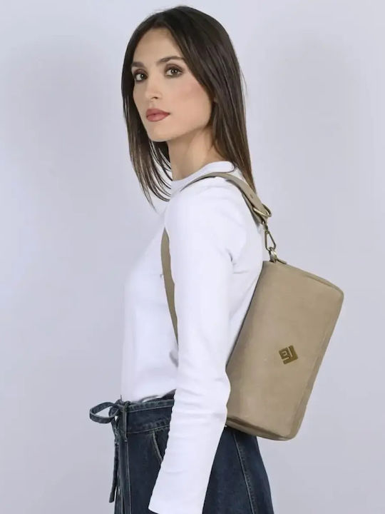 Adele Leather Women's Shoulder Bag Suede Grey