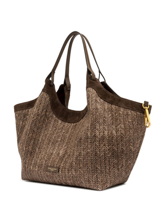Rattankleine Damen Handtasche Braun