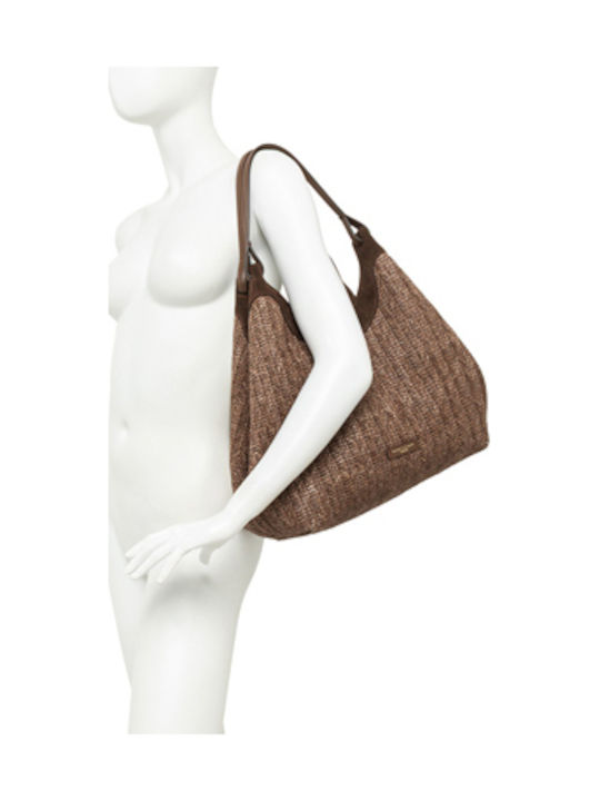 Rattankleine Damen Handtasche Braun