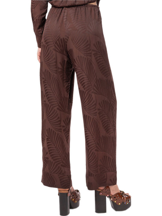 MY T Γυναικείο Υφασμάτινο Παντελόνι Brown