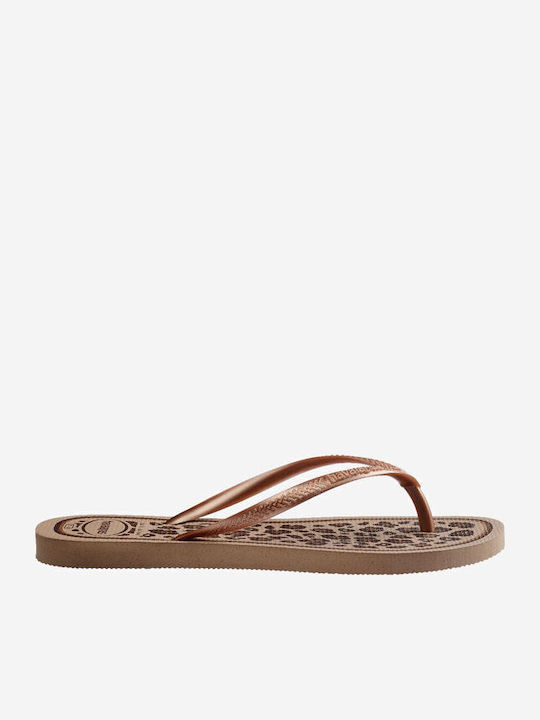 Slim Animals Flip Flops in Rose Gold Colour