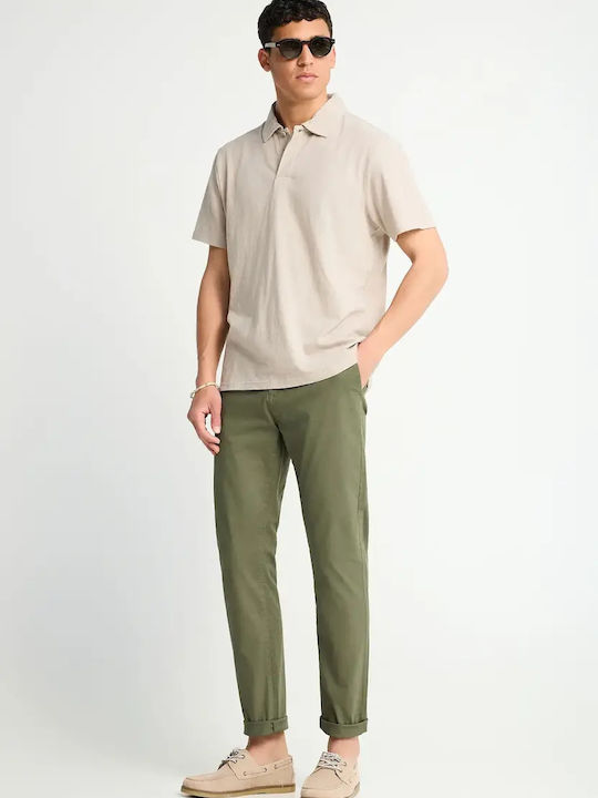 Men's Chino Elastic Regular Fit Dark Olive FBM013-001-02-Deep Forest