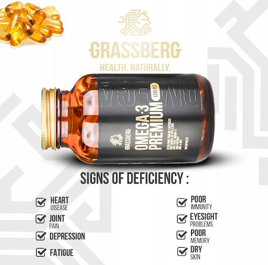 Grassberg Omega 3 Premium 1200мг 90 капси