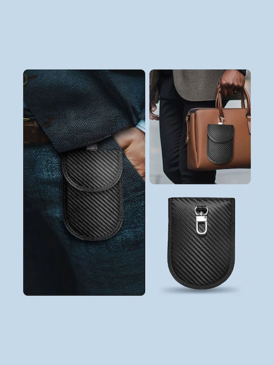 Tech-protect Klr100 Rfid Blocking Car Key Case Black Carbon
