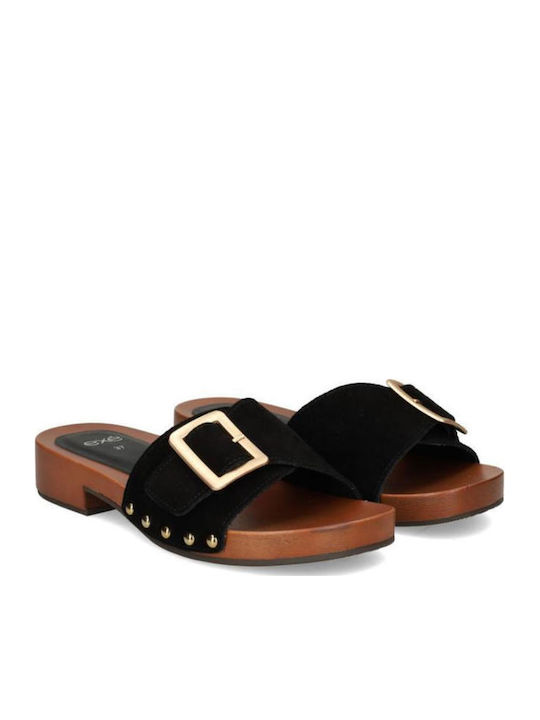 Suede Mules με Χαμηλό Τακούνι σε Μπεζ Χρώμα