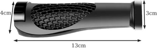 Set 2 Bicycle Grips Rubber Black