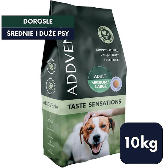 ADDVENA 10kg Hrană Uscată pentru Câini Adulți de Rase Medii și Mari cu Curcan