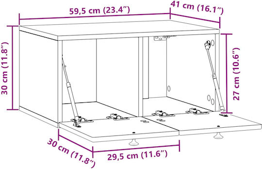 Έπιπλο Τηλεόρασης Καφέ Μ59.5xΠ41xΥ30cm