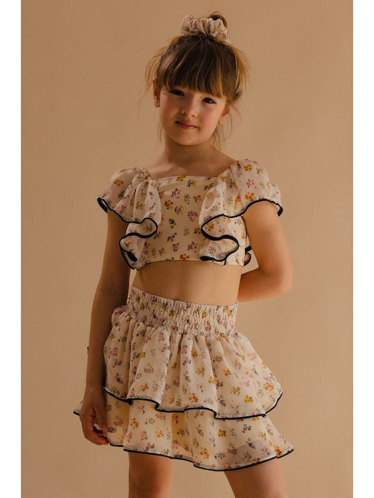 Kids Set with Skirt Summer 2pcs Yellow