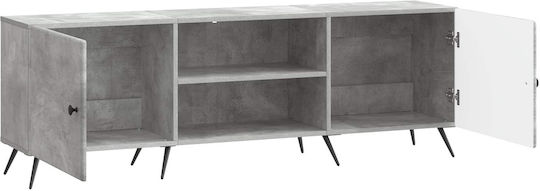 TV Stand Metal & Wood Concrete Grey W150xD31xH50cm