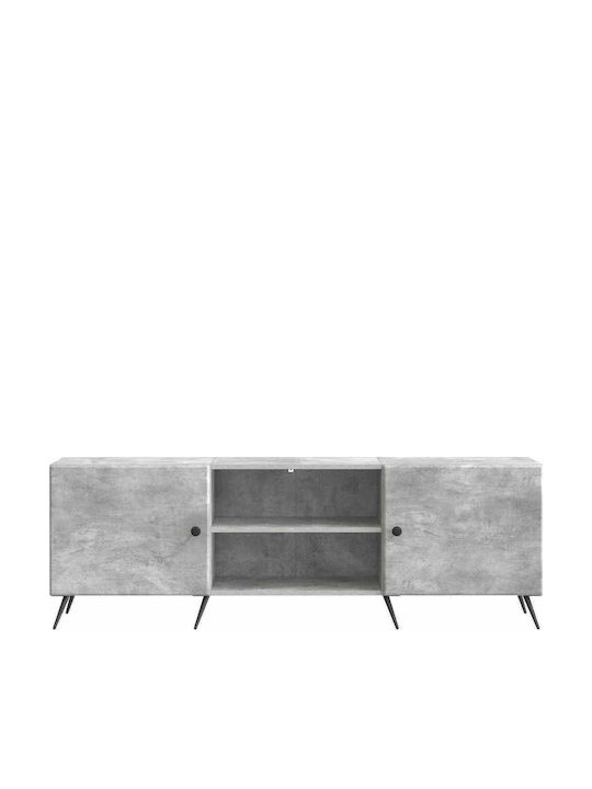 TV Stand Metal & Wood Concrete Grey W150xD31xH50cm