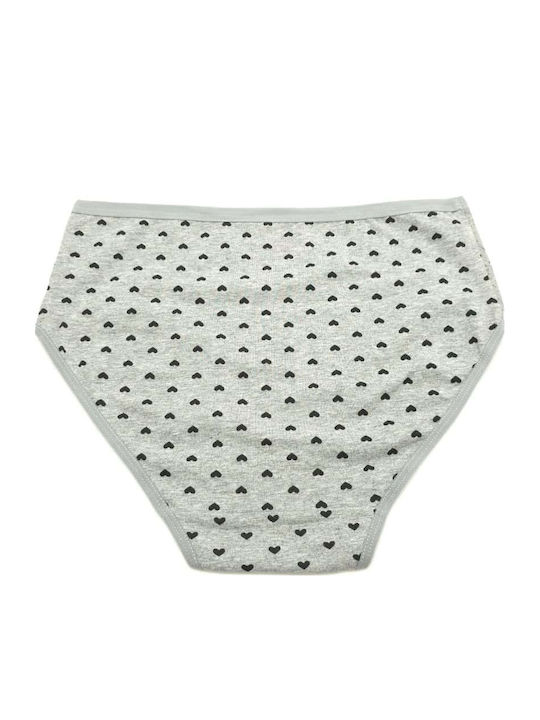 Cotton Women's Briefs with Grey Lace