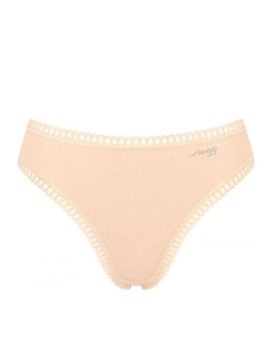 Cotton Women's Briefs 3Pack with Lace Dusty Pink