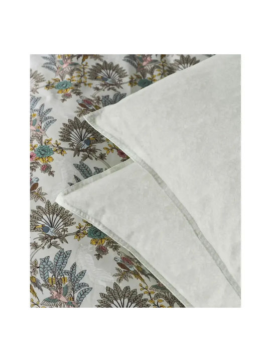 Kentia Parrot Kissenbezüge Oxford Grün-Creme Set 50x70cm