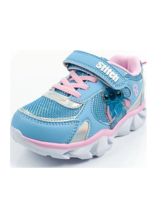 Kids Sneakers with Hoop & Loop Closure & Lights Blue