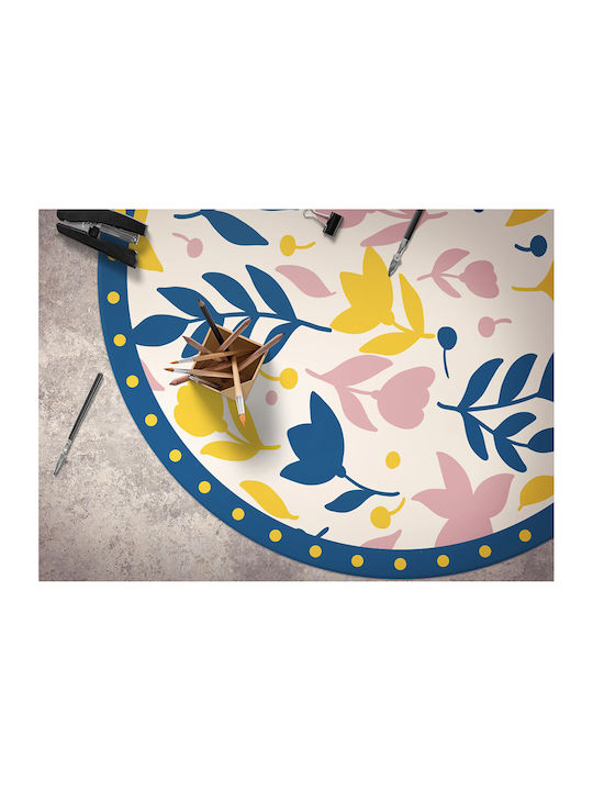 Tulup Covor Rotund de Bucătărie Flori Abstracte 80cm