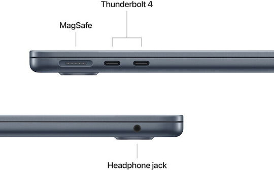 Apple MacBook Air 13.6 Zoll IPS Retina Display (M5-10-Kern/24GB/512GB SSD/8-Core-GPU) Mitternacht (Griechische Tastatursprache)