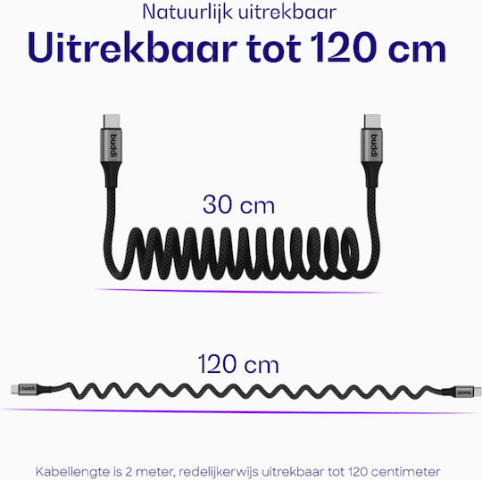 Buddi Flex USB 2.0 Кабел USB-C Мъжки - USB-C 60W Черен 2m