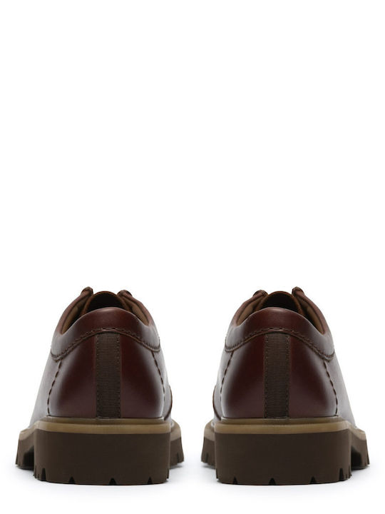 Seam Leather Men's Boat Shoes in Brown Colour