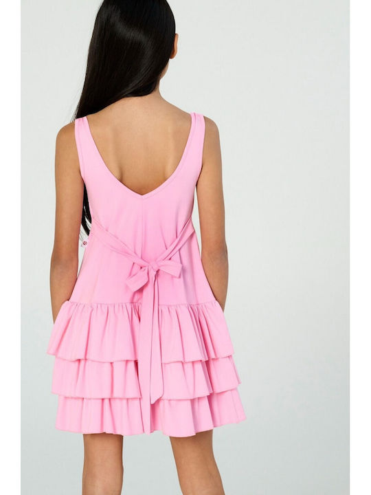 Girls Sleeveless Dress Pink