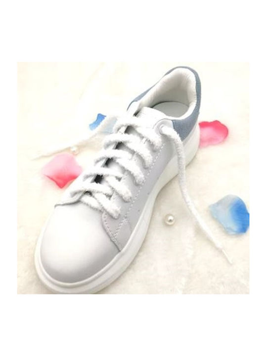 Set 2 Plush Fluffy Shoelaces 120 Cm White
