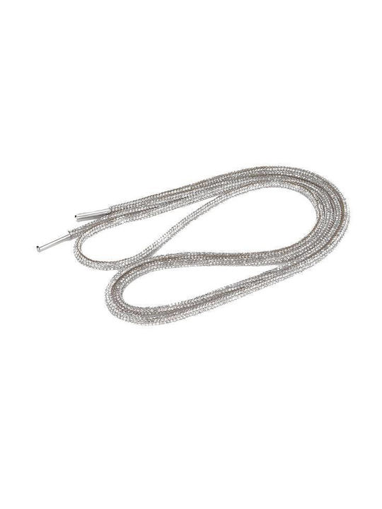 Set 2 Shoelaces Rhinestones 120 Cm Silver