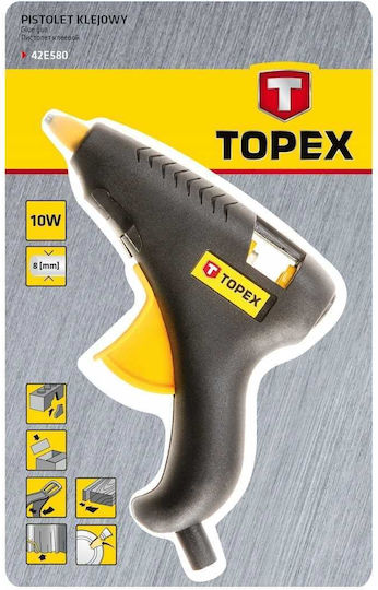 Topex Пистолет За Горещо Лепене 10W За Силиконови Пръчки 8mm