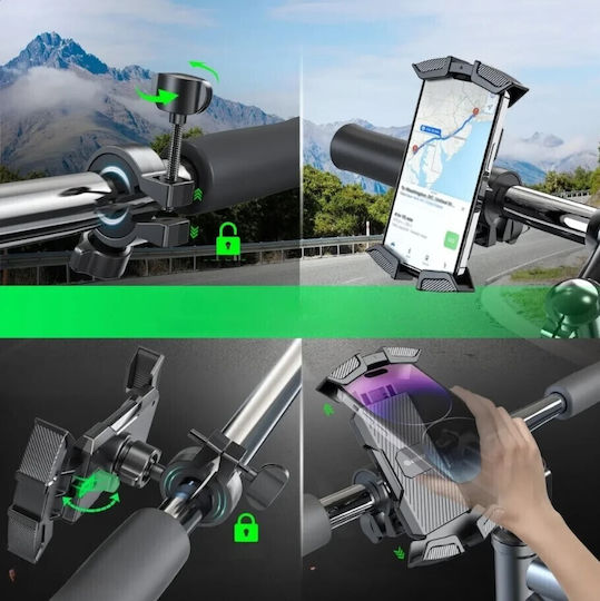 Earldom Eh275 Bicycle And Motorcycle Mobile Phone Holder 360° Automatic Lock Universal Phone Holder Scooter