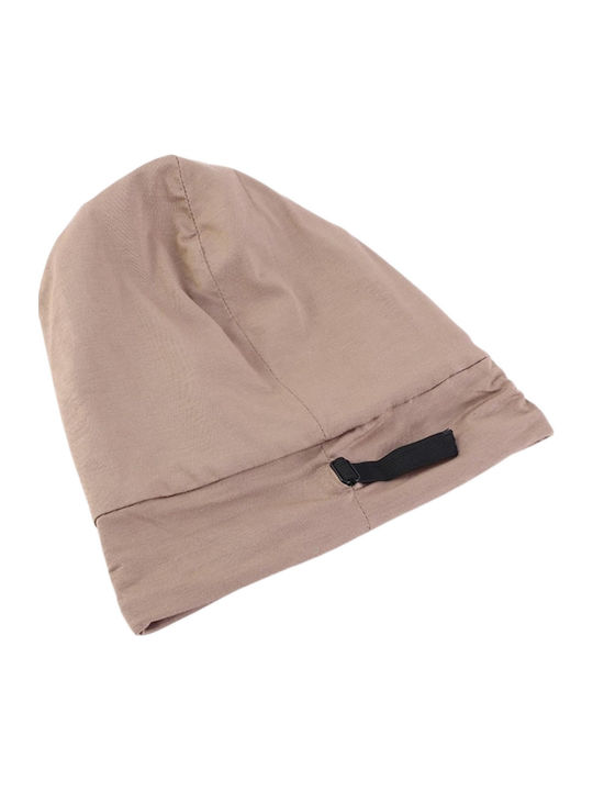 Beanie Unisex Σκούφος Πλεκτός σε Μπεζ χρώμα