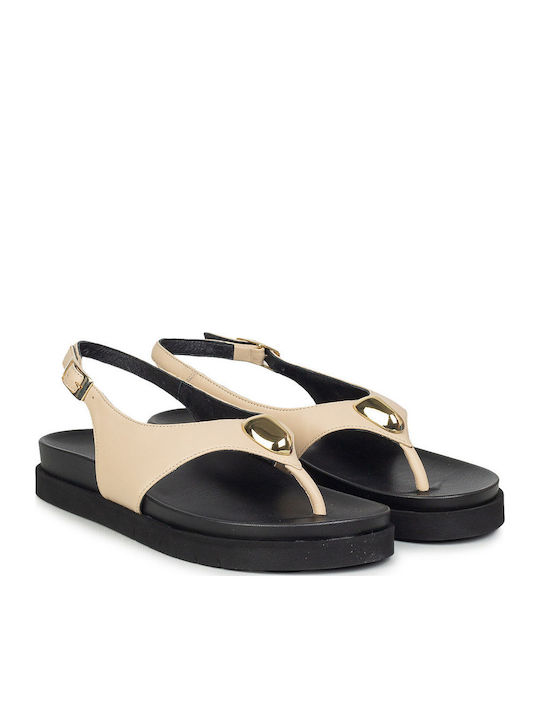 Angel Alarcon Women's Flat Sandals Ecru