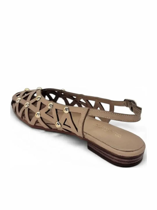 Sandale Casual Damă Din Piele Bej