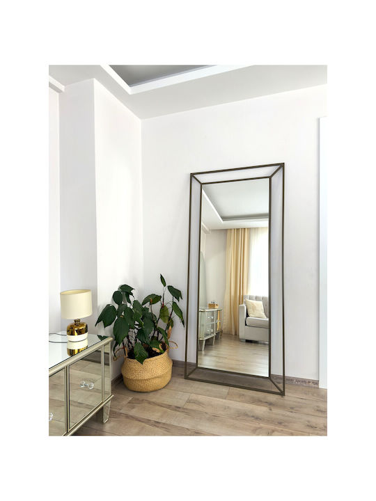 SteweHome Full Length Wall Mirror with Metallic Frame 180x80cm