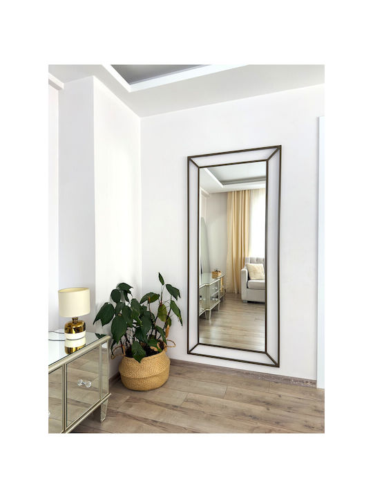 SteweHome Full Length Wall Mirror with Metallic Frame 180x80cm