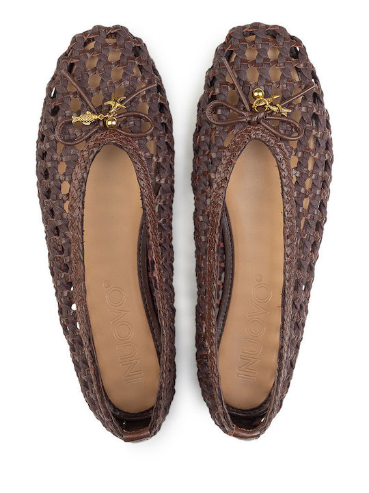 Women's Ballerina Shoes In Brown Colour