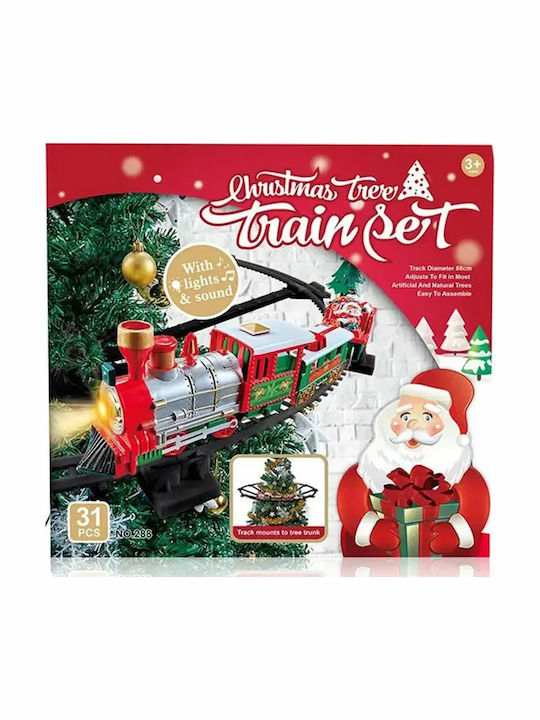 Electric Train Christmas Tree Sound Light 4 Carriages
