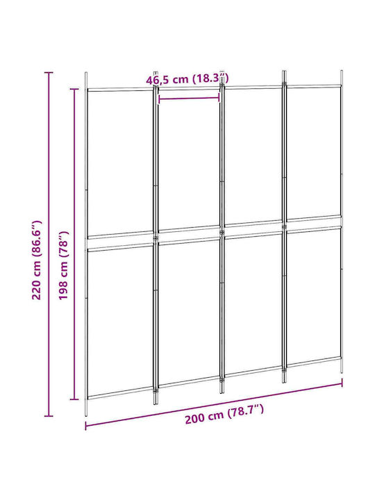 vidaXL Raumteiler Stoff 200x220cm