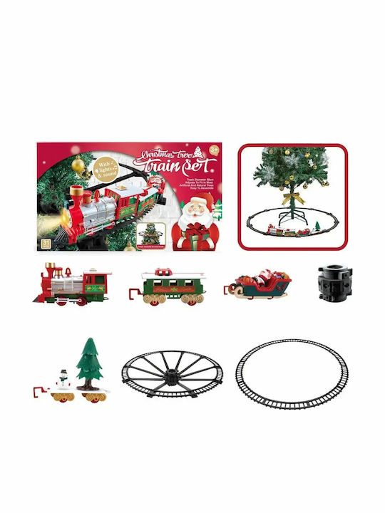 Electric Train Christmas Tree Sound Light 4 Carriages