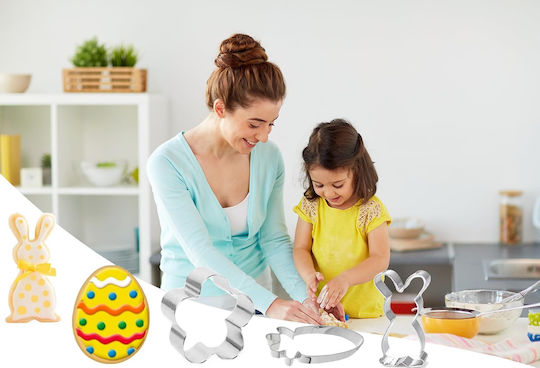 Set 7 Easter Cookie Cutters Stainless Steel Easter
