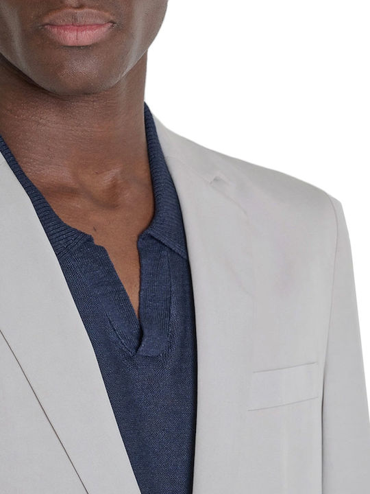 Summer Men’s Suit Jacket with Regular Fit Gray