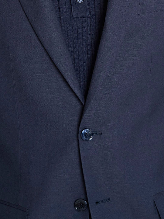 Summer Men’s Suit Jacket with Regular Fit Blue
