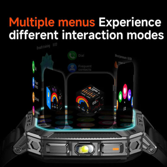 Microwear AK86 Smartwatch with Heart Rate Monitor Silver Silicone