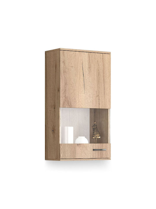 No27 Wall Living Room Display Cabinet made of Particleboard with Glass Ink 45x30x93cm