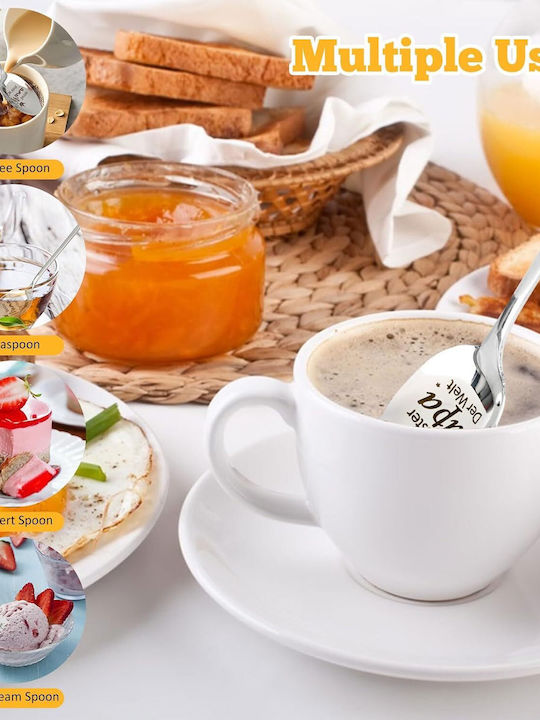 Set Linguri Cafea / Ceai Oțel Inoxidabil Argintii 19cm 2 Bucăți