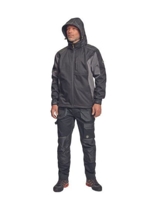 Cerva Dayboro Μπουφάν Εργασίας Softshell με Αποσπώμενη Κουκούλα Μαύρο