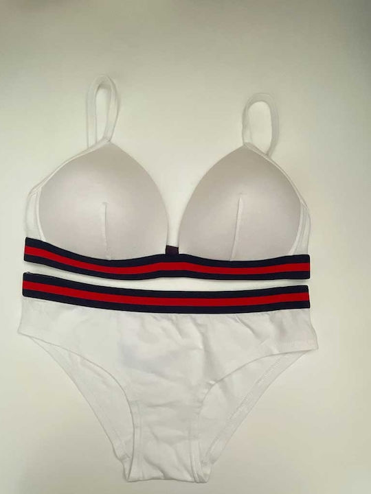 Jadea Underwear Set Bra With Slip White