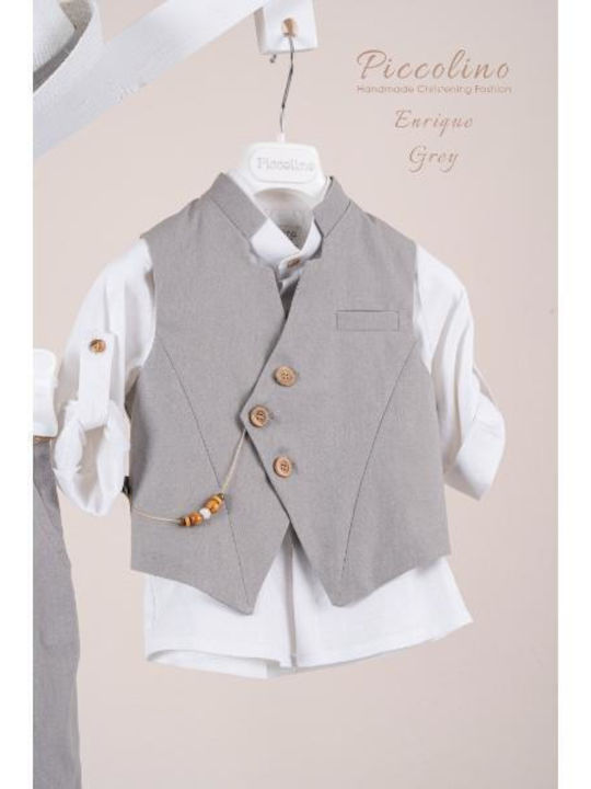 Piccolino Enrique Gray Baptism Suit