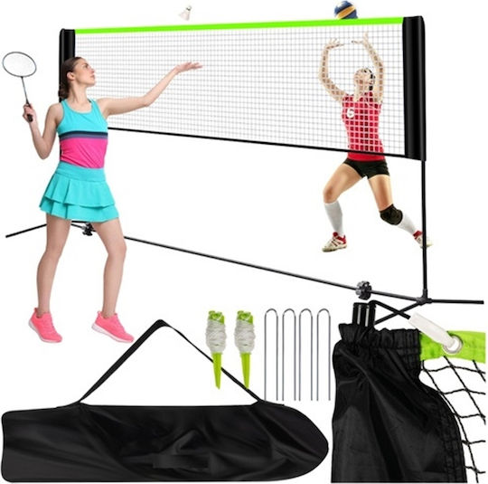 Plasă Portabilă Tenis Volei Badminton Foot Tennis Verde Negru