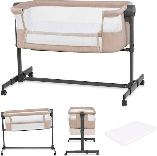 Kinderkraft Легло Nestee Up 2 с Матрак и Колела Бежов